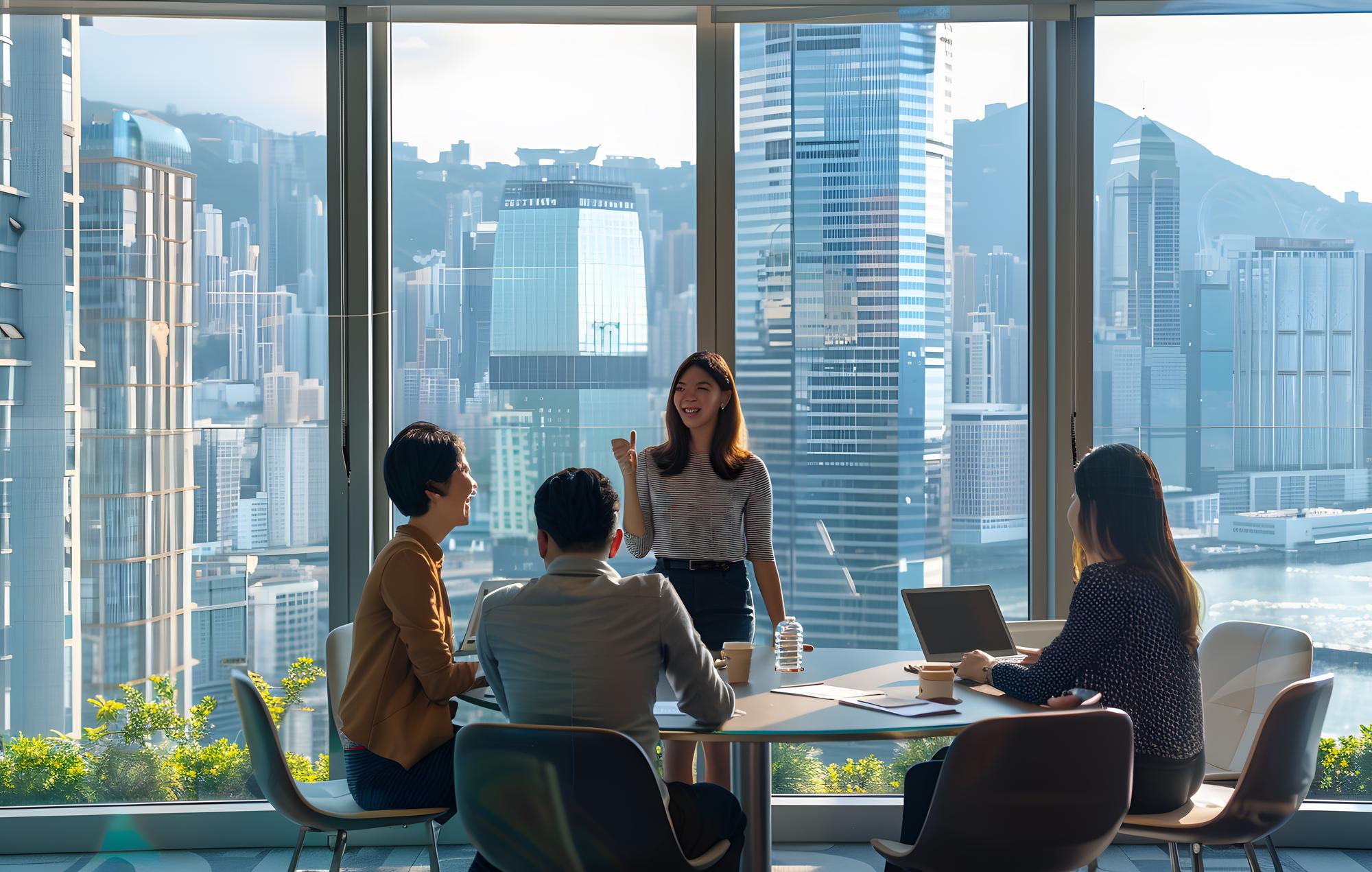 Modern business team collaborating in professional office environment Malaysia